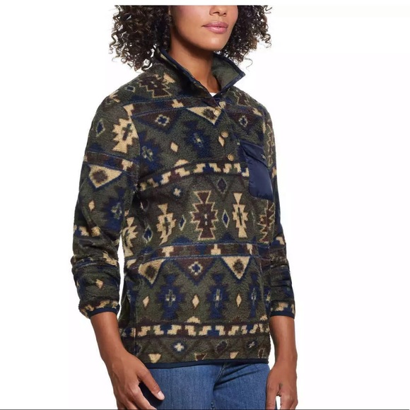 Weatherproof Vintage Aztec print Pullover Fleece - Picture 2 of 6